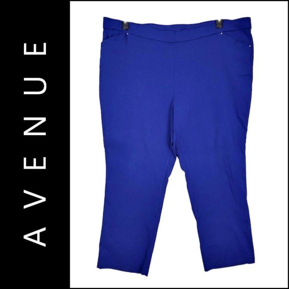 Avenue Stretch Skinny Dress Pants with Tummy Control Blue Womens Size 28 - Picture 1 of 6